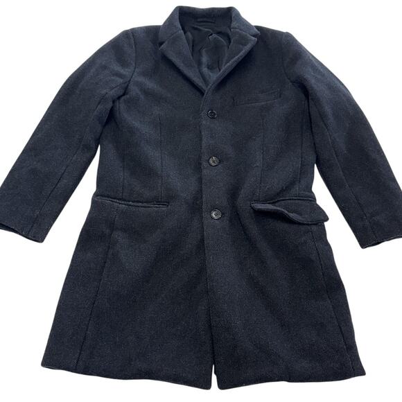 Abercrombie & Fitch Coat Mens XS Dark Gray Wool Blend Italian Fabric Dressy - Picture 1 of 8